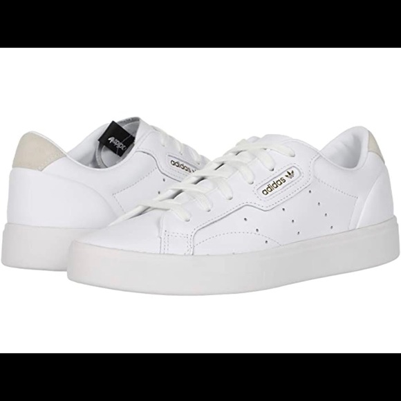 adidas originals white sleek sneakers